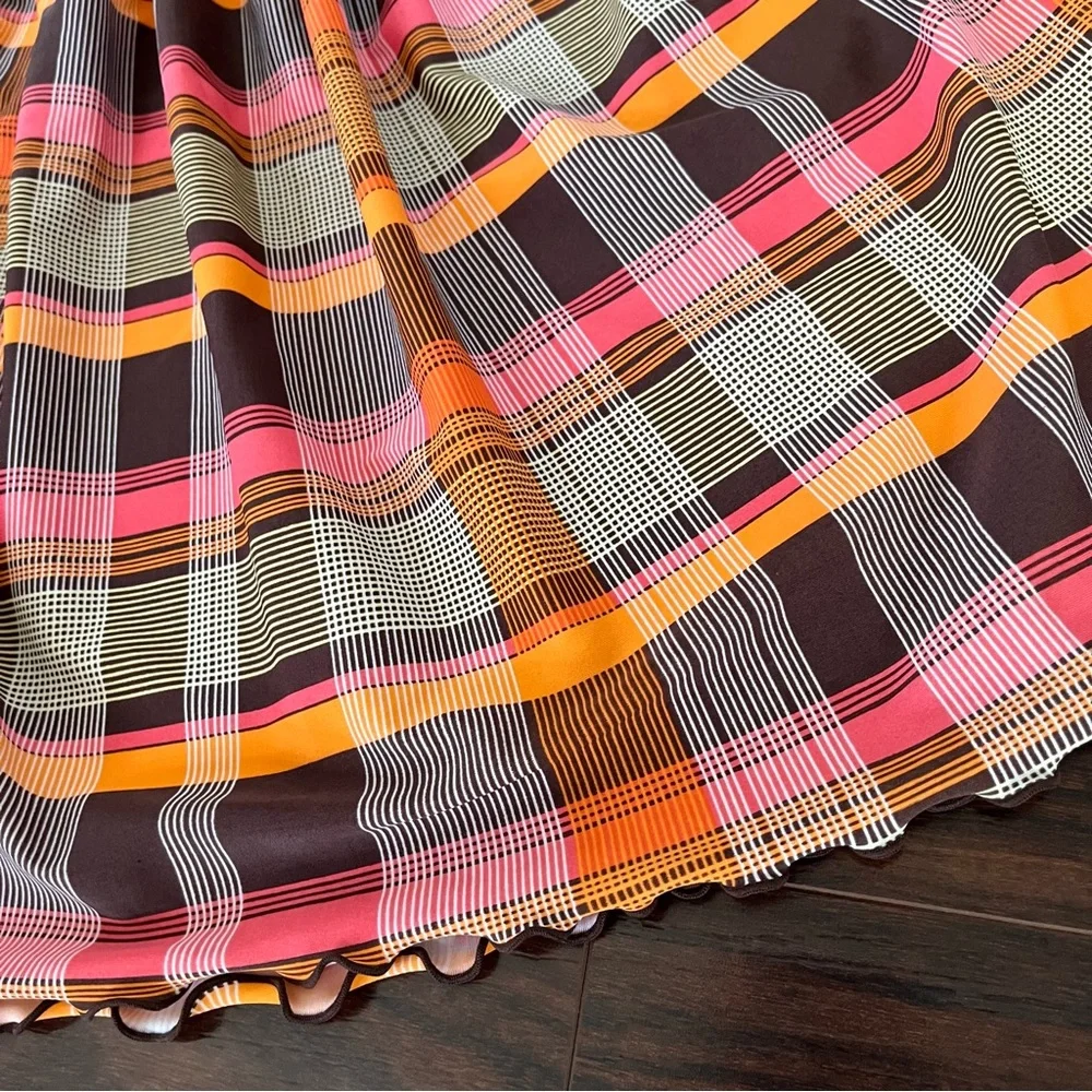 Y2K Plaid Babydoll Halter Top - Picture 2 of 5